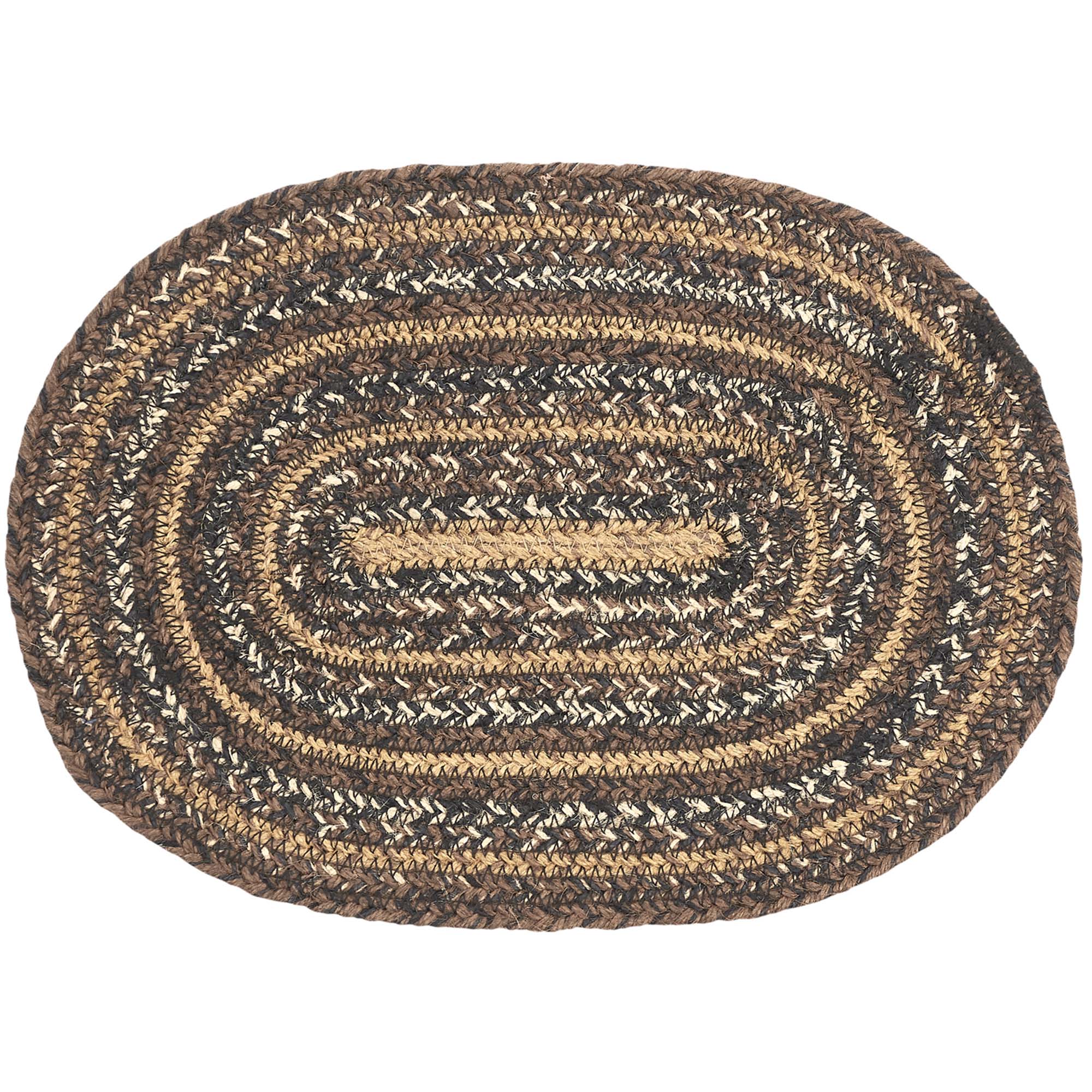 Oak & Asher Espresso Jute Oval Placemat 10x15 By VHC Brands