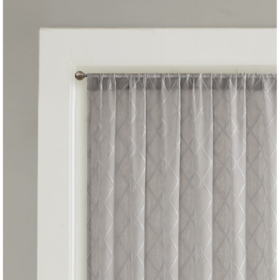 Irina Diamond Sheer Extra Wide Window Curtain - Grey - 100x84"