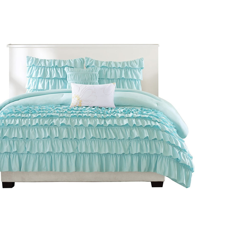 Waterfall Comforter Set - Blue - Twin Size / Twin XL Size