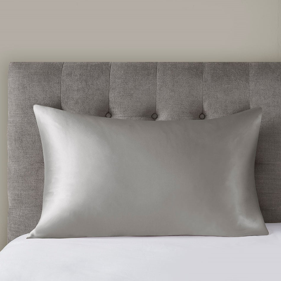 Madison Park Silk 100% Mulberry Single Pillowcase - Grey - Standard Size