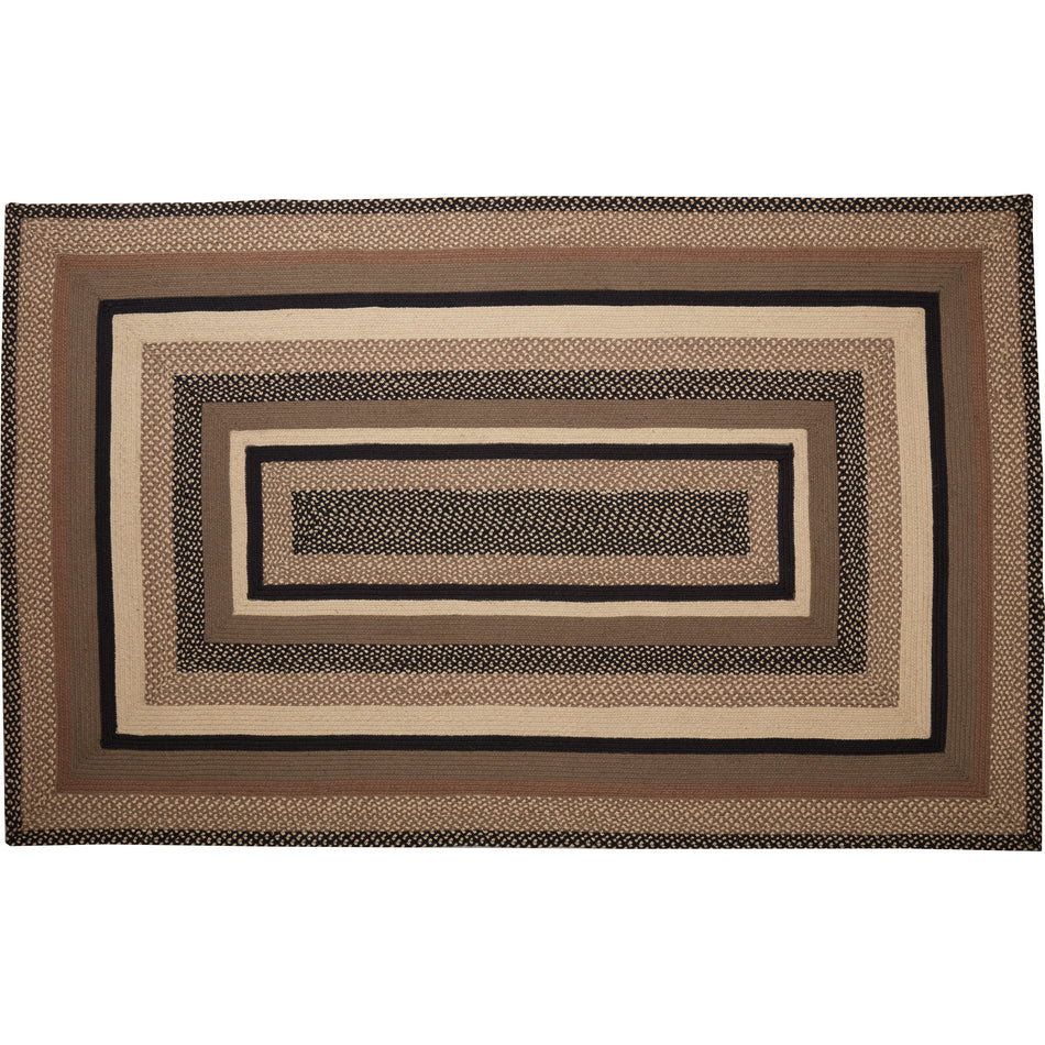 April & Olive Sawyer Mill Charcoal Creme Jute Rug Rect w/ Pad 60x96 By VHC Brands