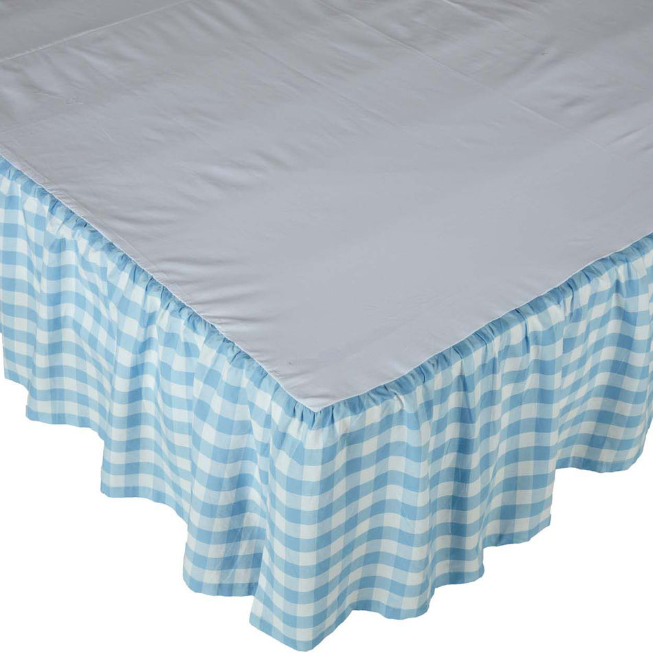 April & Olive Annie Buffalo Blue Check Twin Bed Skirt 39x76x16 By VHC Brands