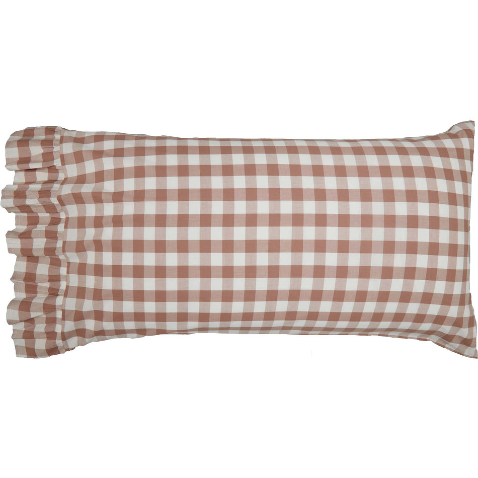April & Olive Annie Buffalo Portabella Check Standard Pillow Case Set of 2 21x30+4 By VHC Brands