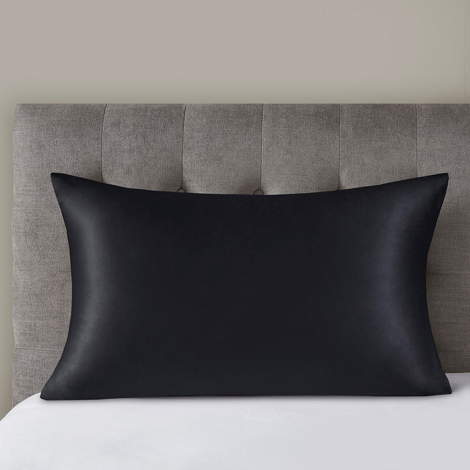 Madison Park Silk 100% Mulberry Single Pillowcase - Black - Standard Size