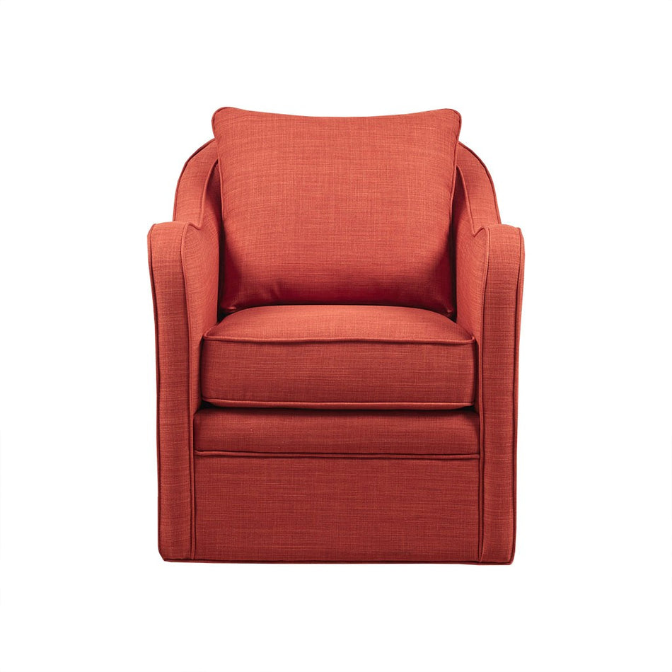 Brianne Wide Seat Swivel Arm Chair - Orange