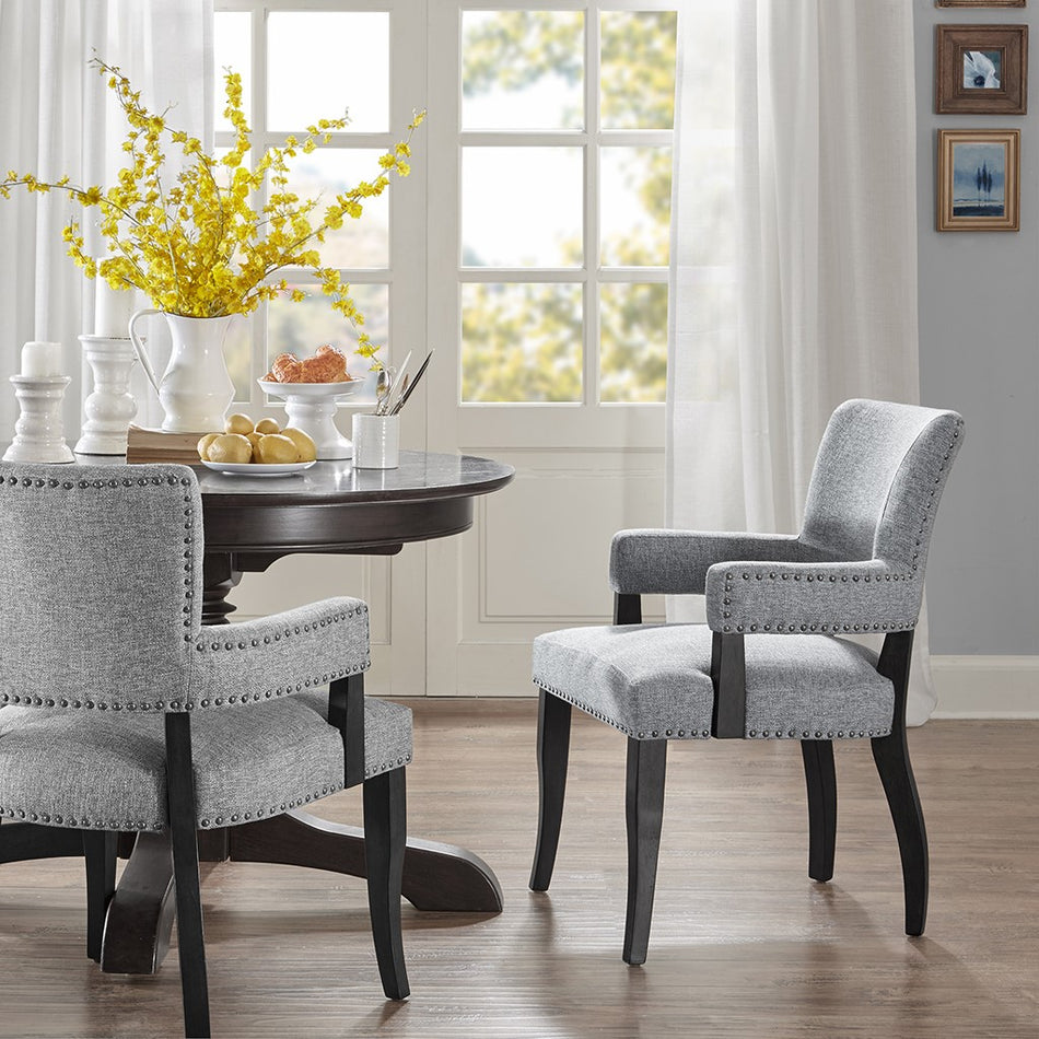 Madison Park Dawson Arm Dining Chair - Grey