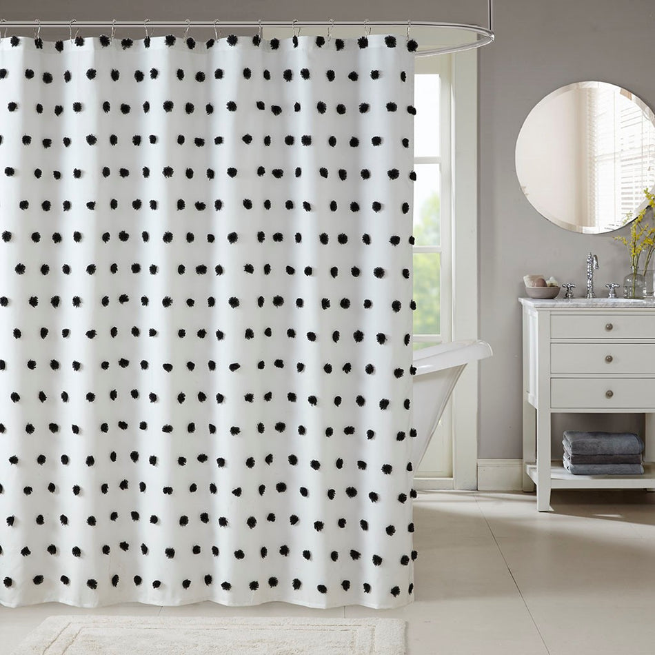 Madison Park Sophie Shower Curtain - Black - 72x72"