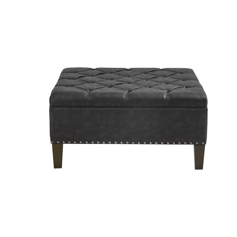 Lindsey Tufted Square Cocktail Ottoman - Charcoal