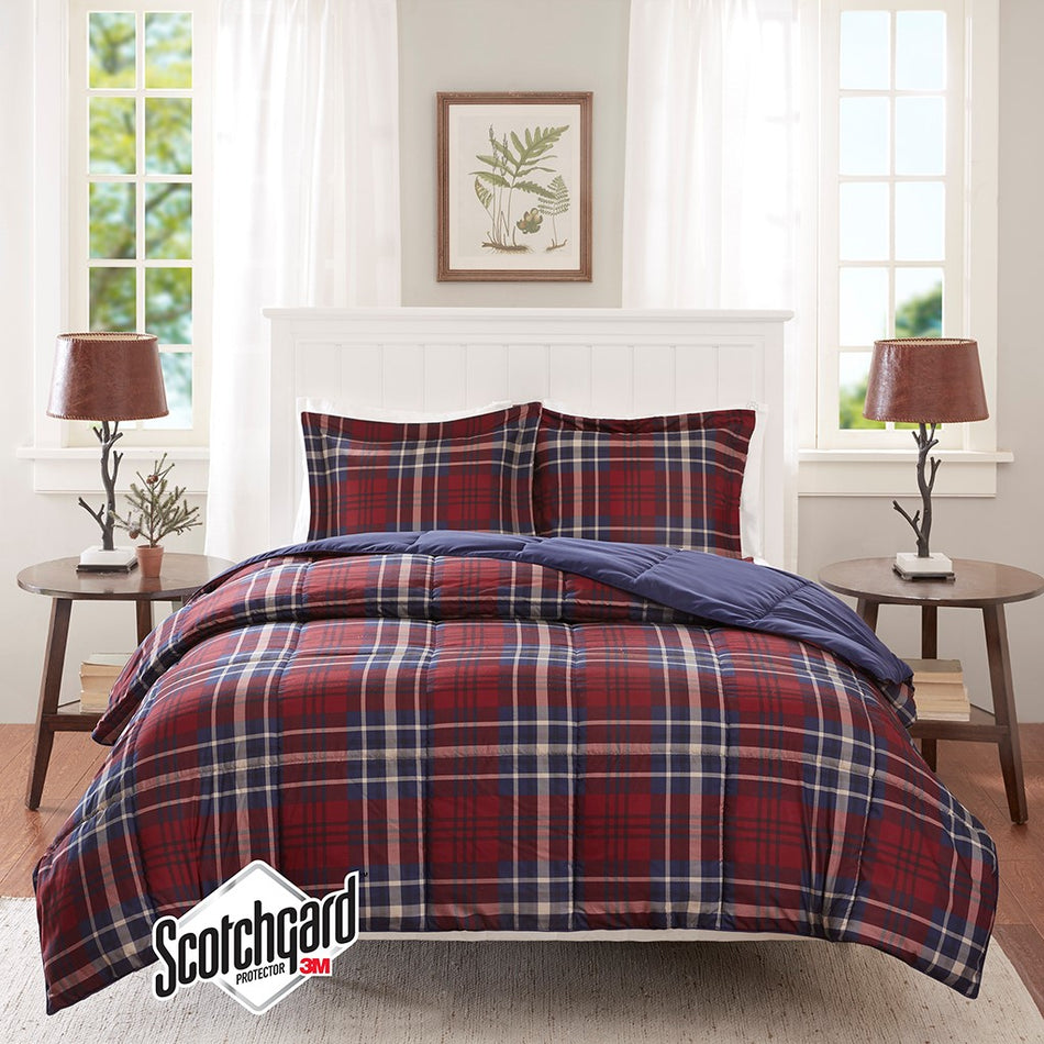 Bernard 3M Scotchgard Down Alternative Comforter Mini Set - Red - Full Size / Queen Size