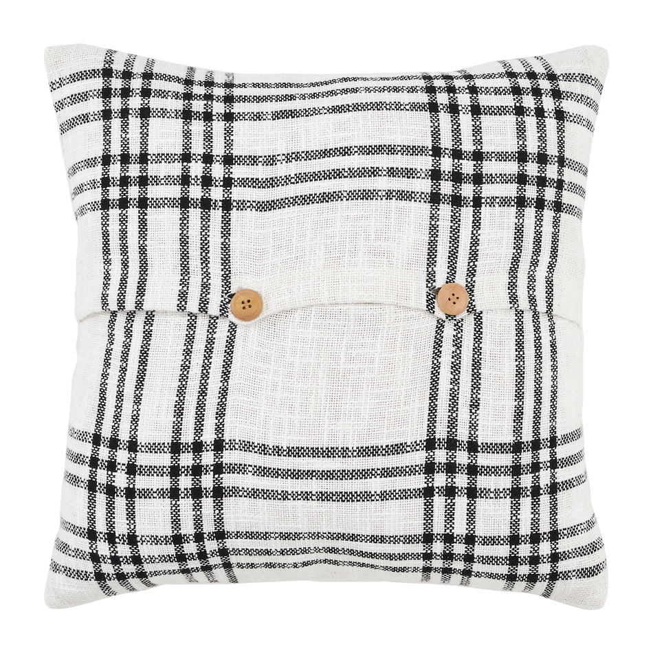 Seasons Crest Black Plaid Merry & Bright Pillow 18x18 By VHC Brands