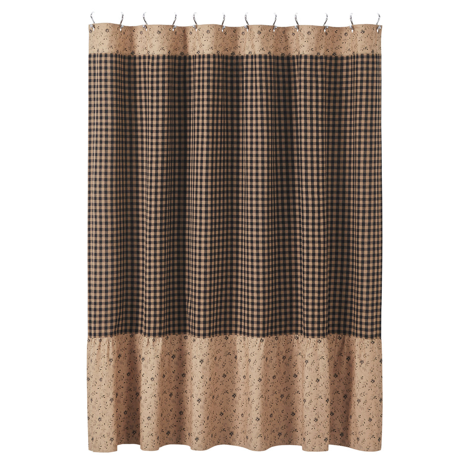 Mayflower Market Maisie Ruffled Shower Curtain 72x72 By VHC Brands