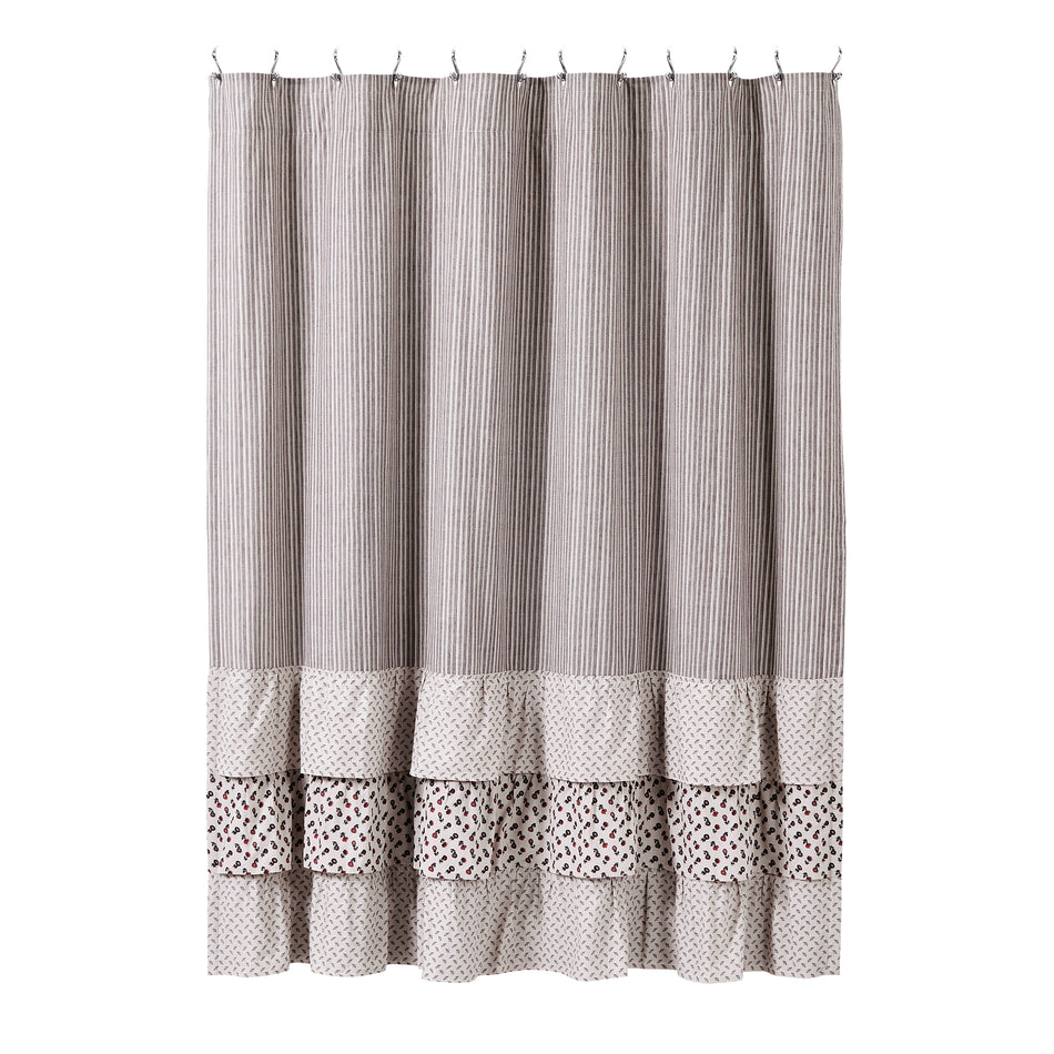 April & Olive Florette Ruffled Shower Curtain 72x72 By VHC Brands