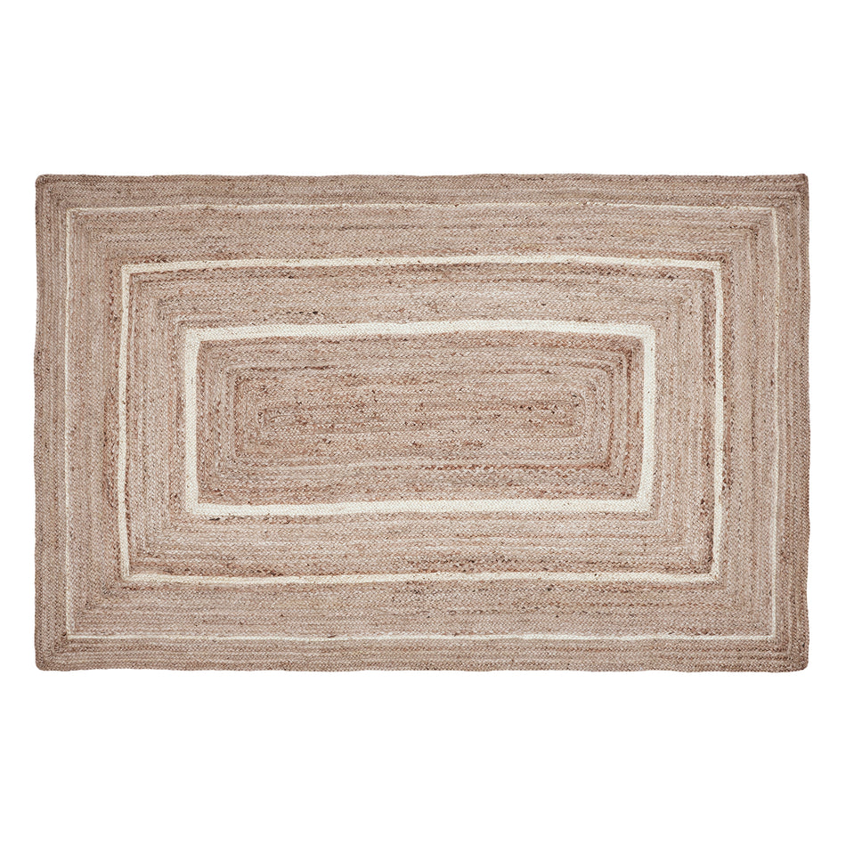 April & Olive Natural & Creme Jute Rug Rect w/ Pad 60x96 By VHC Brands