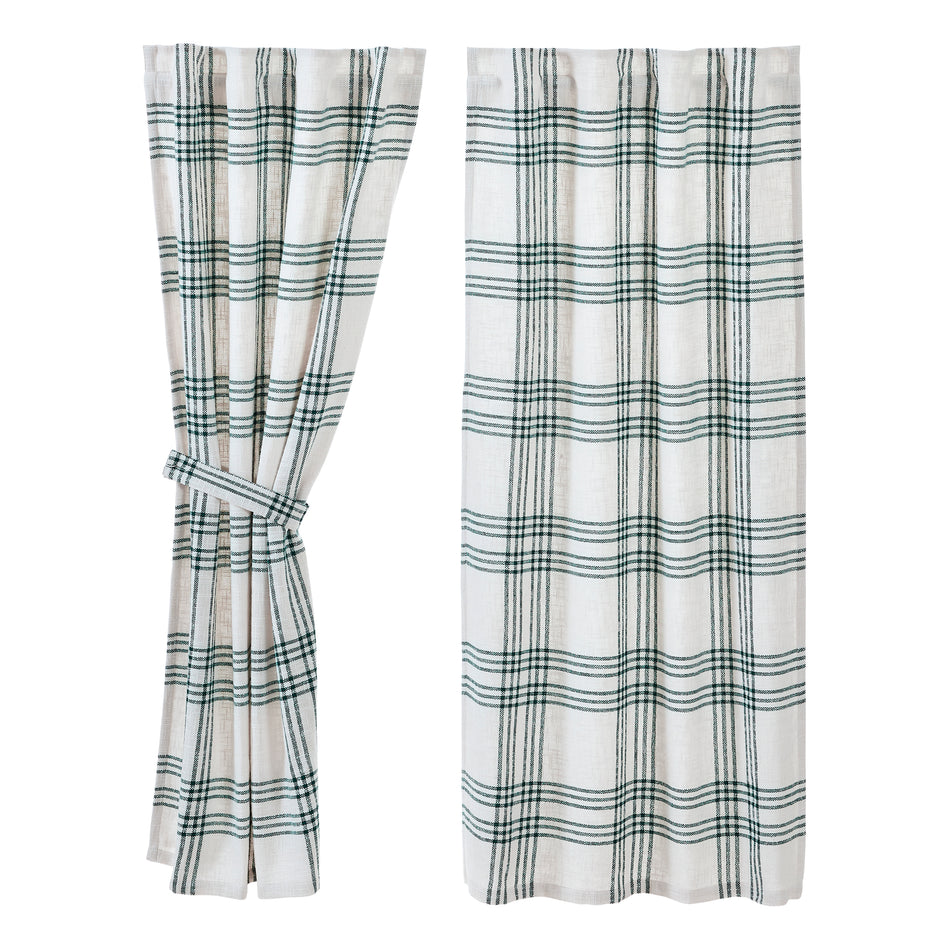 April & Olive Pine Grove Plaid Short Panel Set of 2 63x36 By VHC Brands