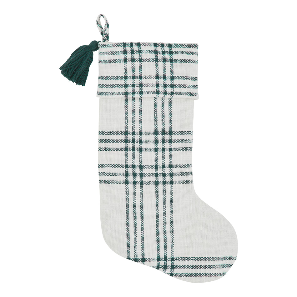 Seasons Crest Pine Grove Plaid Stocking 12x20 By VHC Brands