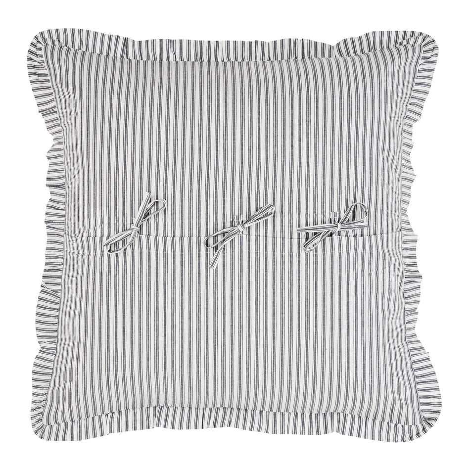 April & Olive Sawyer Mill Black Ticking Stripe Fabric Euro Sham 26x26 By VHC Brands