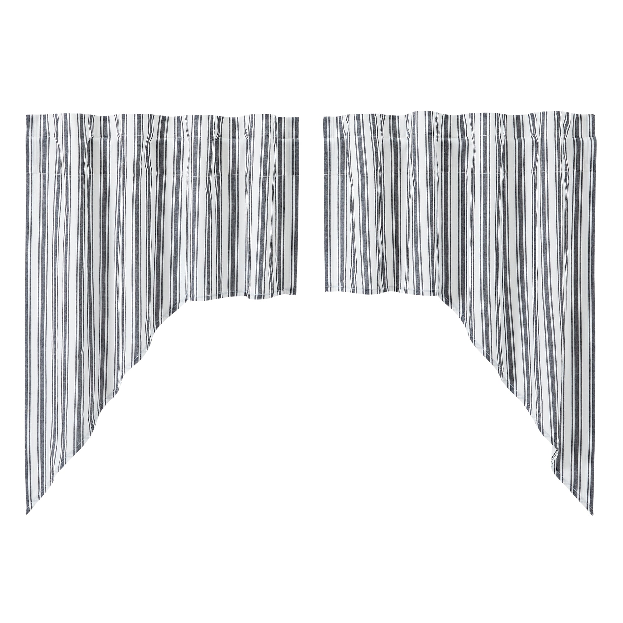 April & Olive Sawyer Mill Black Ticking Stripe Swag Set of 2 36x36x16 By VHC Brands