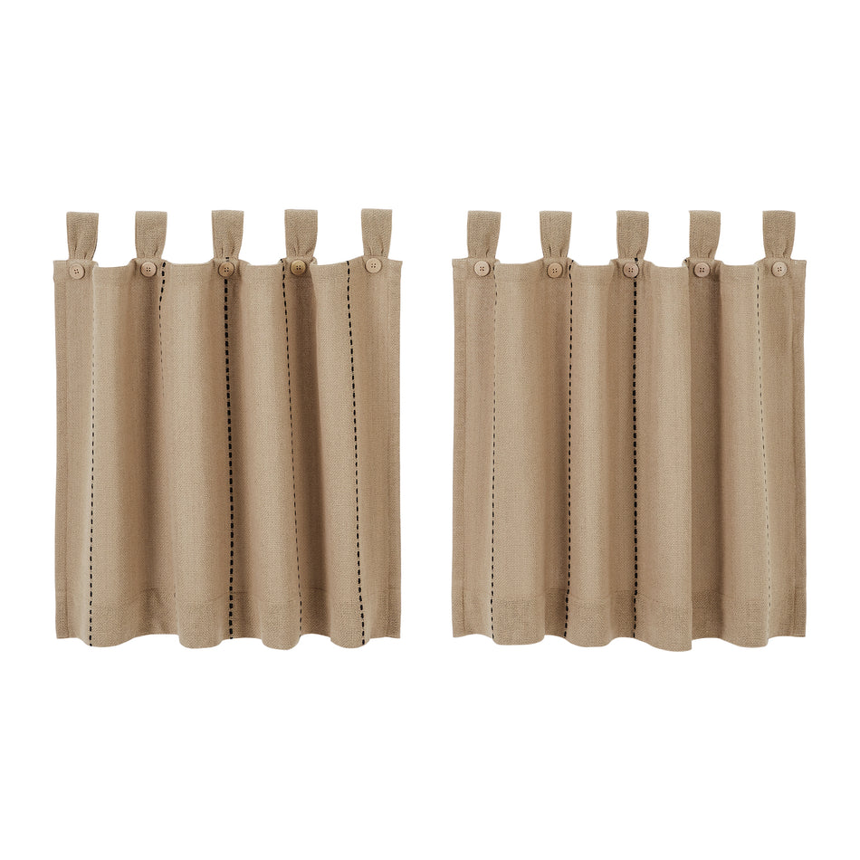 April & Olive Stitched Burlap Natural Tier Set of 2 L24xW36 By VHC Brands