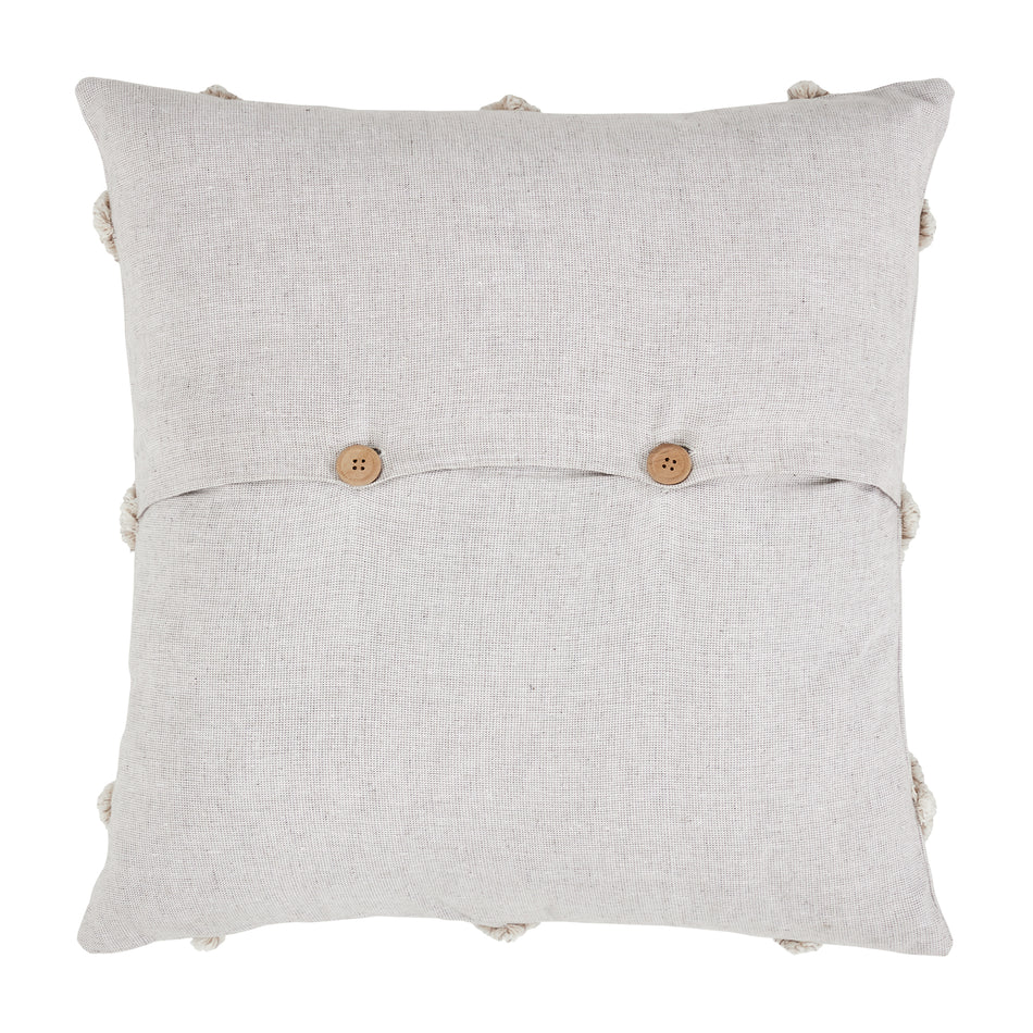 April & Olive Frayed Lattice Oatmeal Pillow Cover 20x20 By VHC Brands