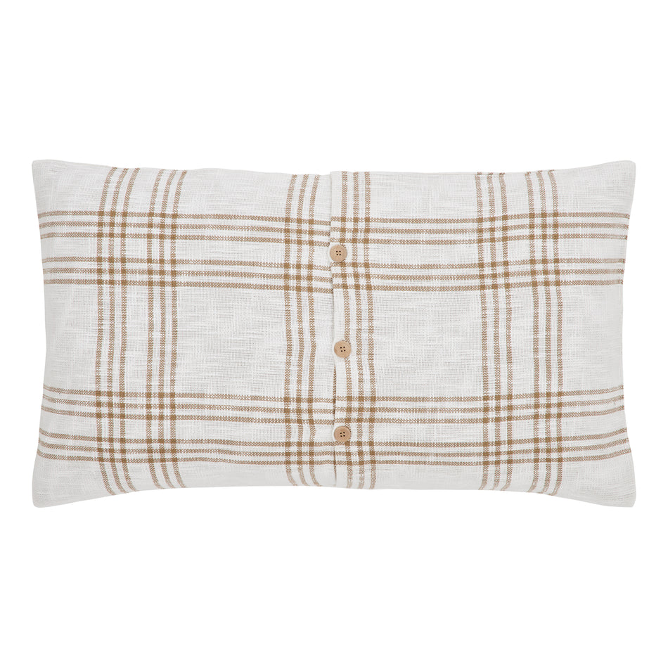 April & Olive Wheat Plaid King Sham 21x37 By VHC Brands
