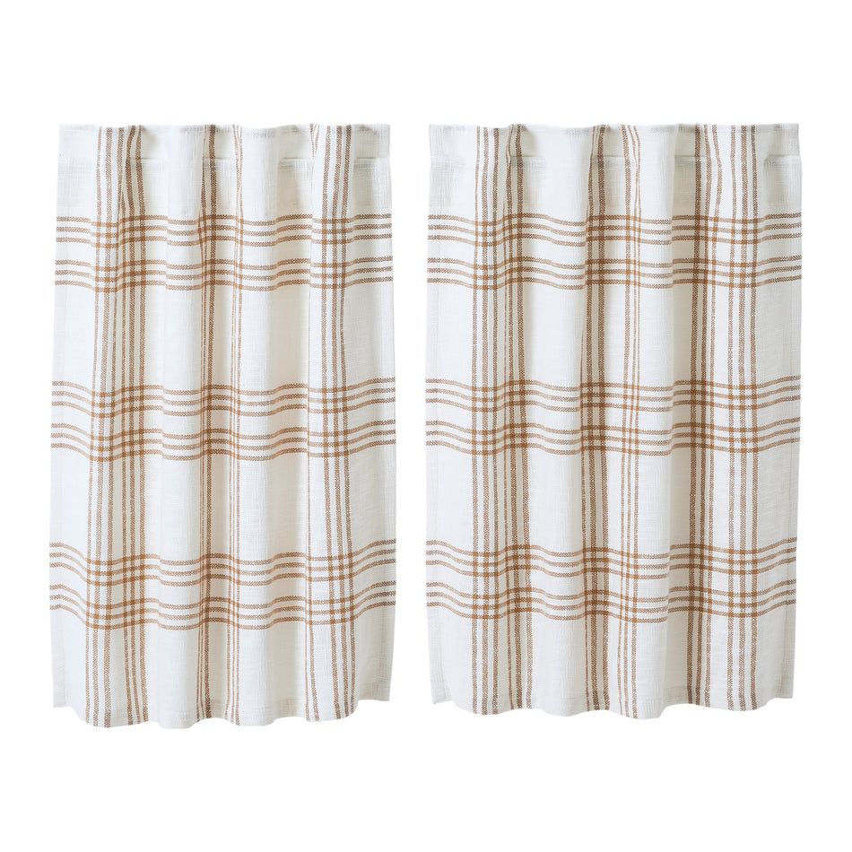 April & Olive Wheat Plaid Tier Set of 2 L36xW36 By VHC Brands