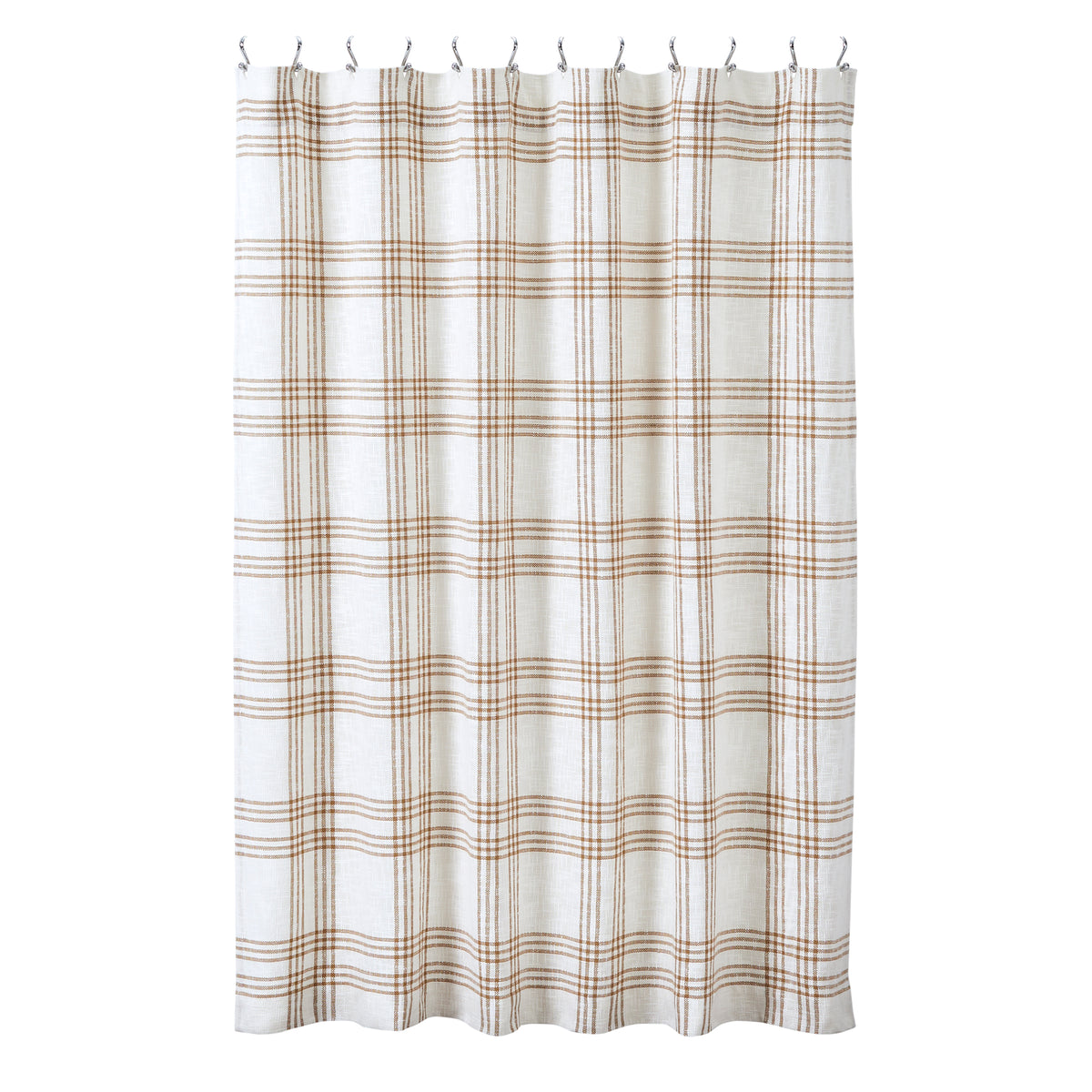 April & Olive Wheat Plaid Shower Curtain 72x72 By VHC Brands