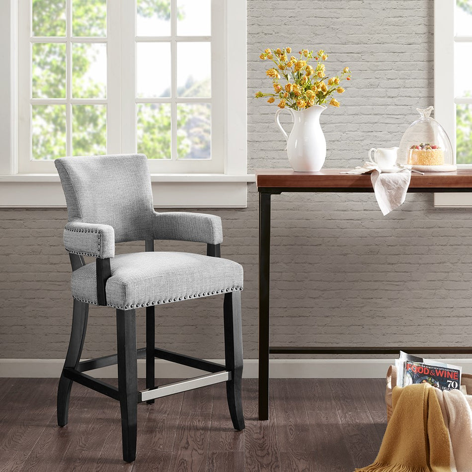 Madison Park Dawson Arm 26"˜' Counter Stool - Grey
