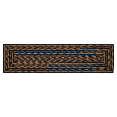 Mayflower Market Black & Tan Jute Rug/Runner Rect w/ Pad 24x96 By VHC Brands