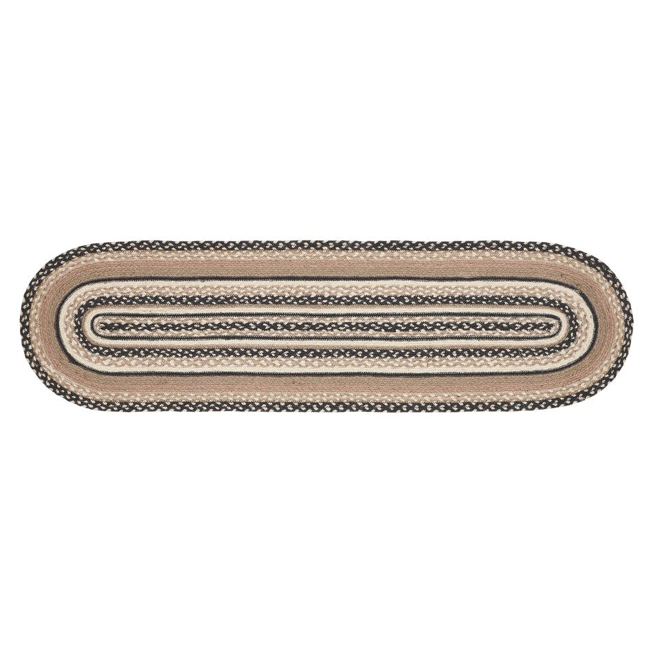 April & Olive Sawyer Mill Charcoal Creme Jute Oval Runner 13x48 By VHC Brands