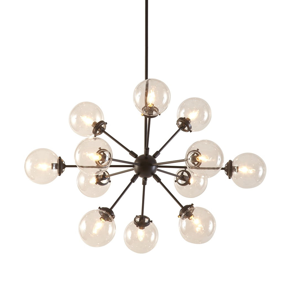 Paige 12-Light Chandelier with Oversized Globe Bulbs - Antique Bronze