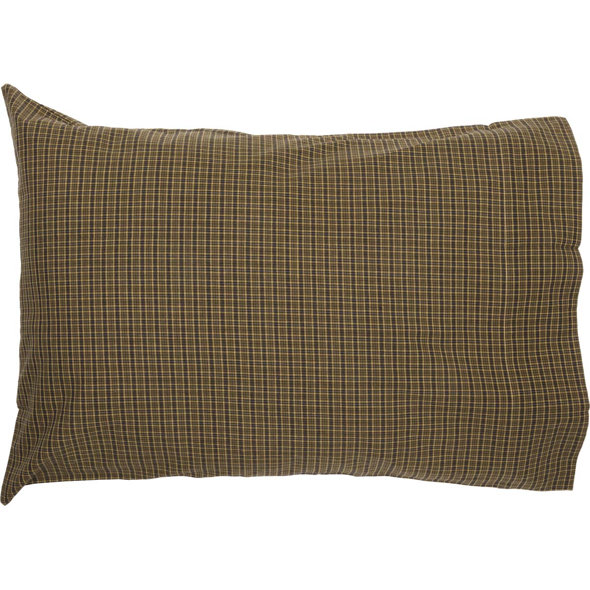 Oak & Asher Tea Cabin Green Plaid Standard Pillow Case Set of 2 21x30 By VHC Brands