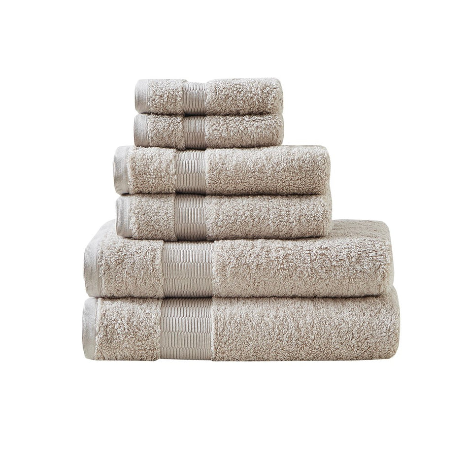 Luce 100% Egyptian Cotton 6 Piece Towel Set - Sand