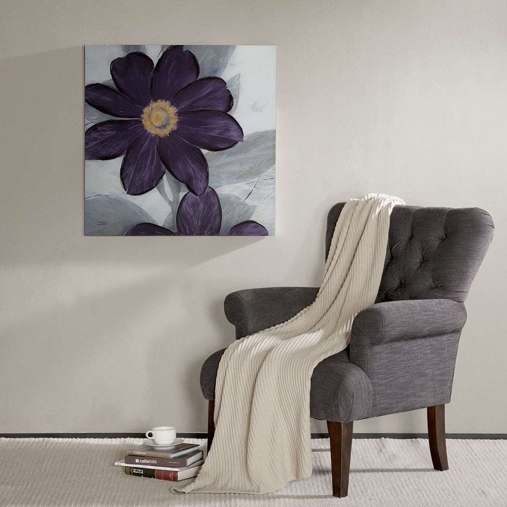 Madison Park 絵肌加工 99x48cm Midday Bloom Florals Madison Park Midnight Bloom Plum Floral Hand Embellished