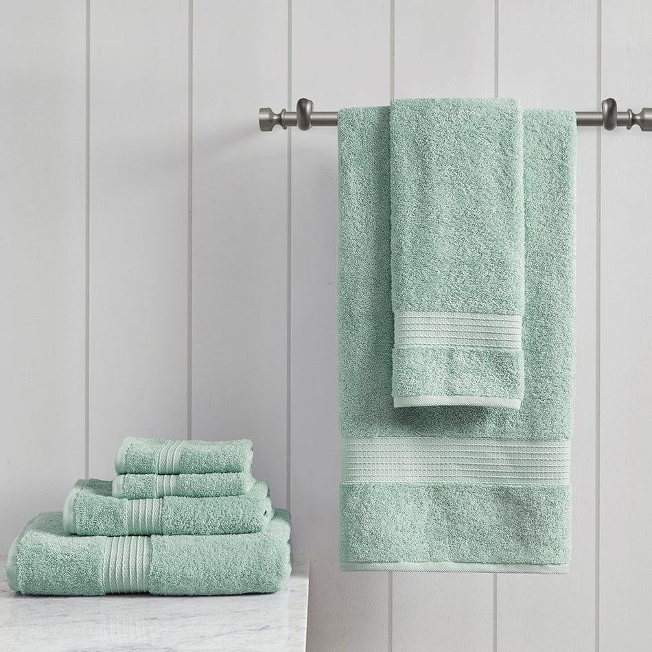 Madison Park Organic 6 Piece Organic Cotton Towel Set - Seafoam