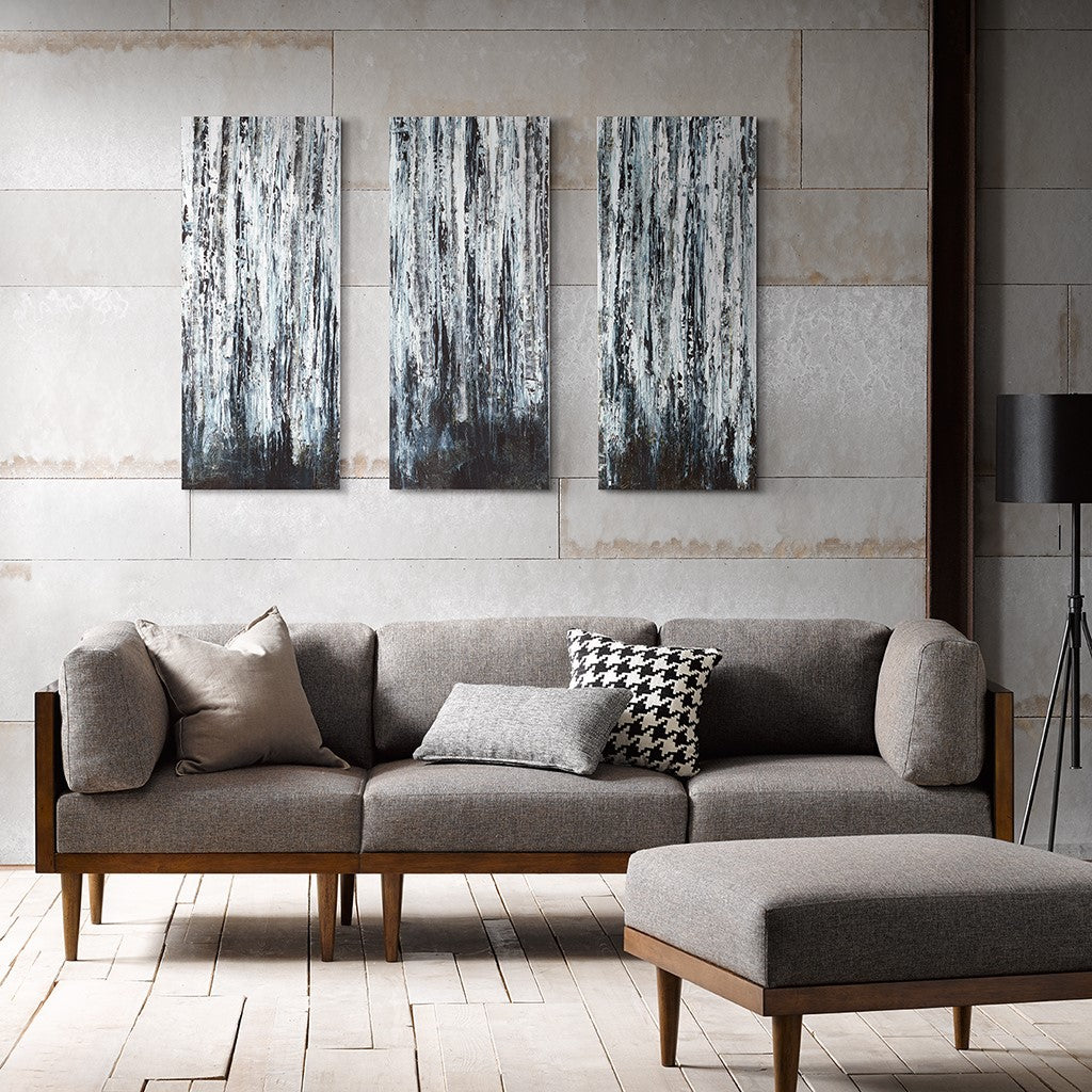 Madison Park Birch Forest Set Of 3 Printed Canvas With Gel Coat - Black