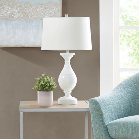 Hampton Hill Blythe Resin Table Lamp - White 