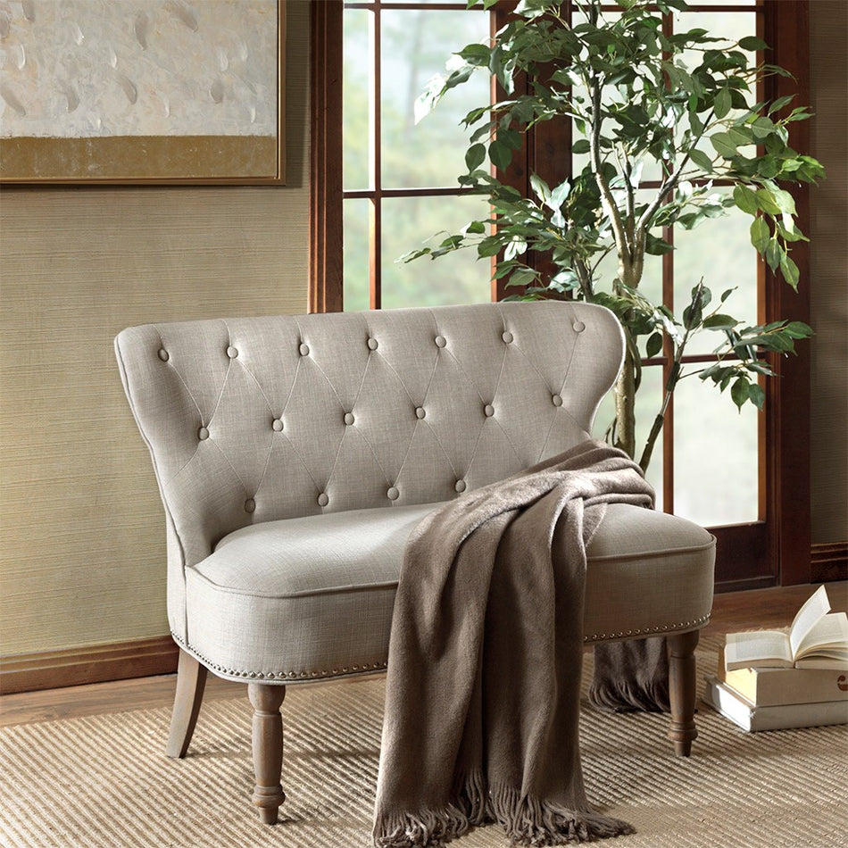 Madison Park Stanford Settee - Light Grey