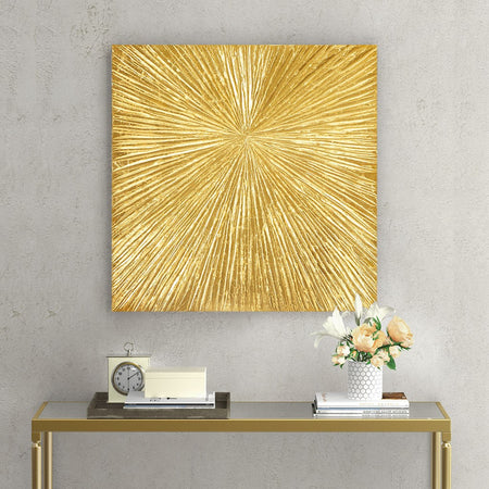 Madison Park Signature Sunburst 100% Hand Painted Dimensional Resin Wall Decor - Gold