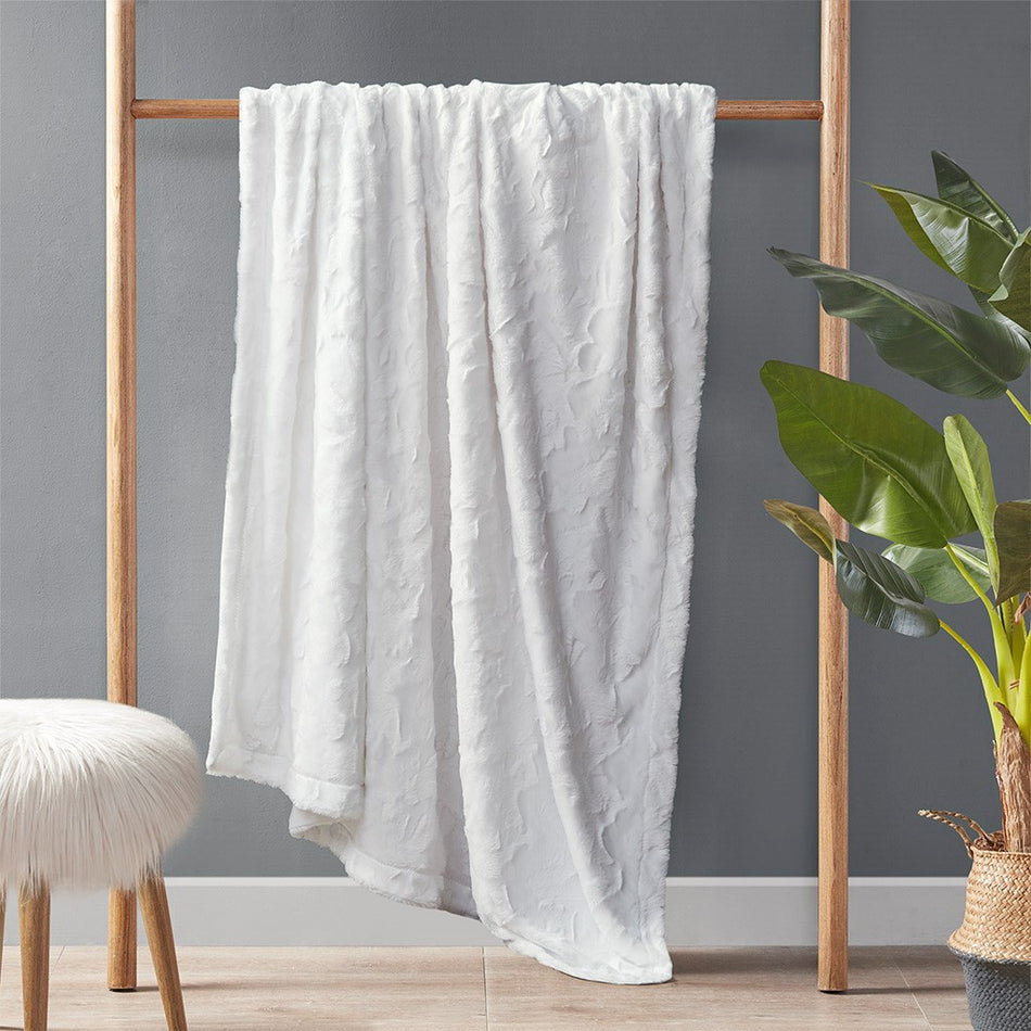 Zuri Oversized Faux Fur Throw - White - 60x70"