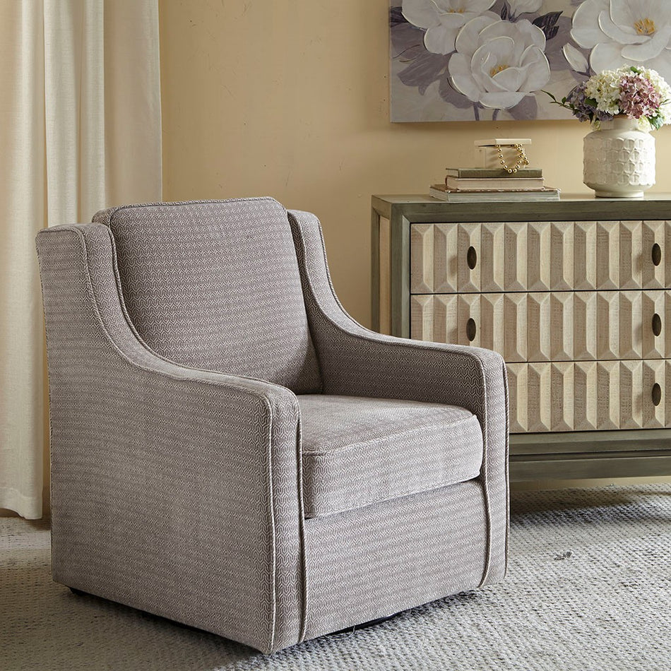 Madison Park Harris Chenille Swivel Chair - Grey