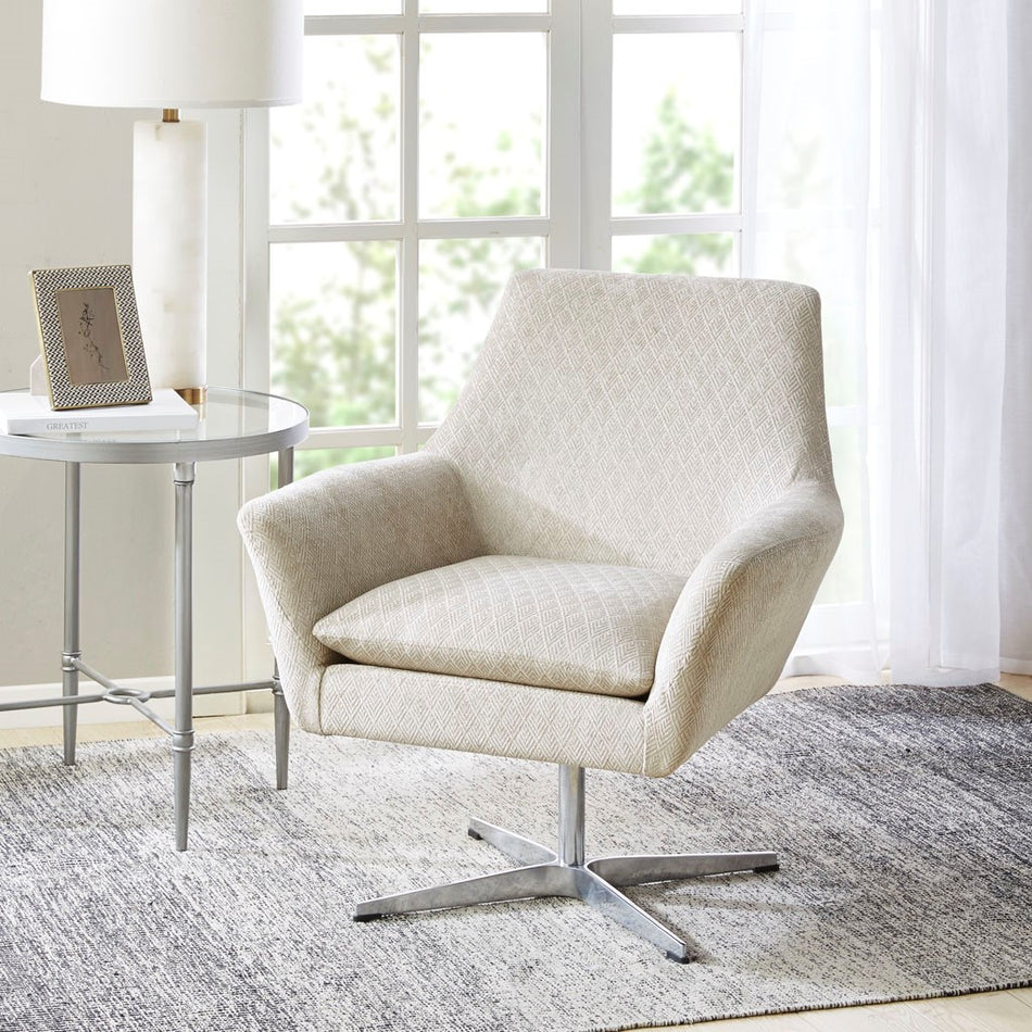 Madison Park Dorian Swivel Chair - Light Taupe