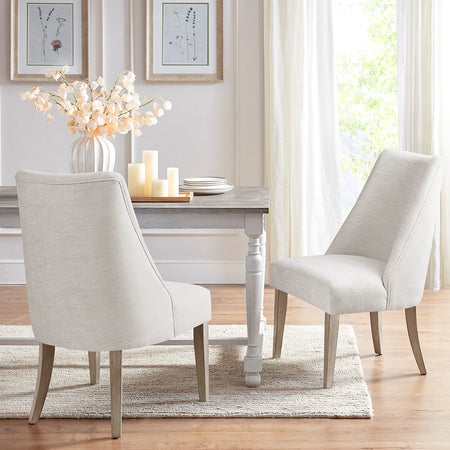 Martha Stewart Winfield Upholstered Dining chair Set of 2 - Ivory 
