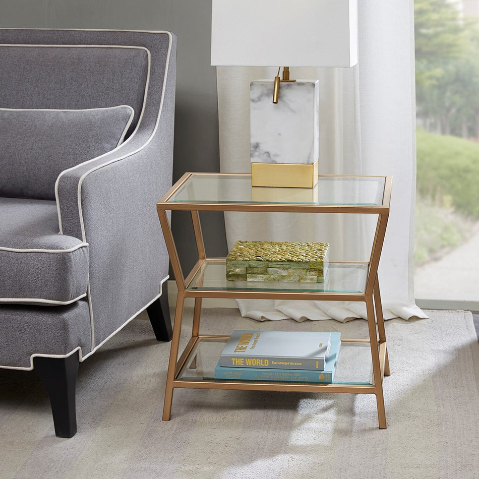 Madison Park Grammercy Accent Table - Antique Gold