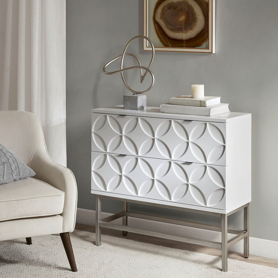 Madison Park Sonata Accent Chest with 2 Drawers - White