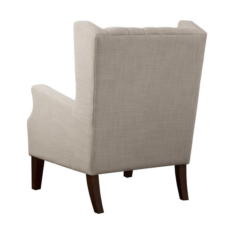 Maxwell Button Tufted Wing Chair - Linen