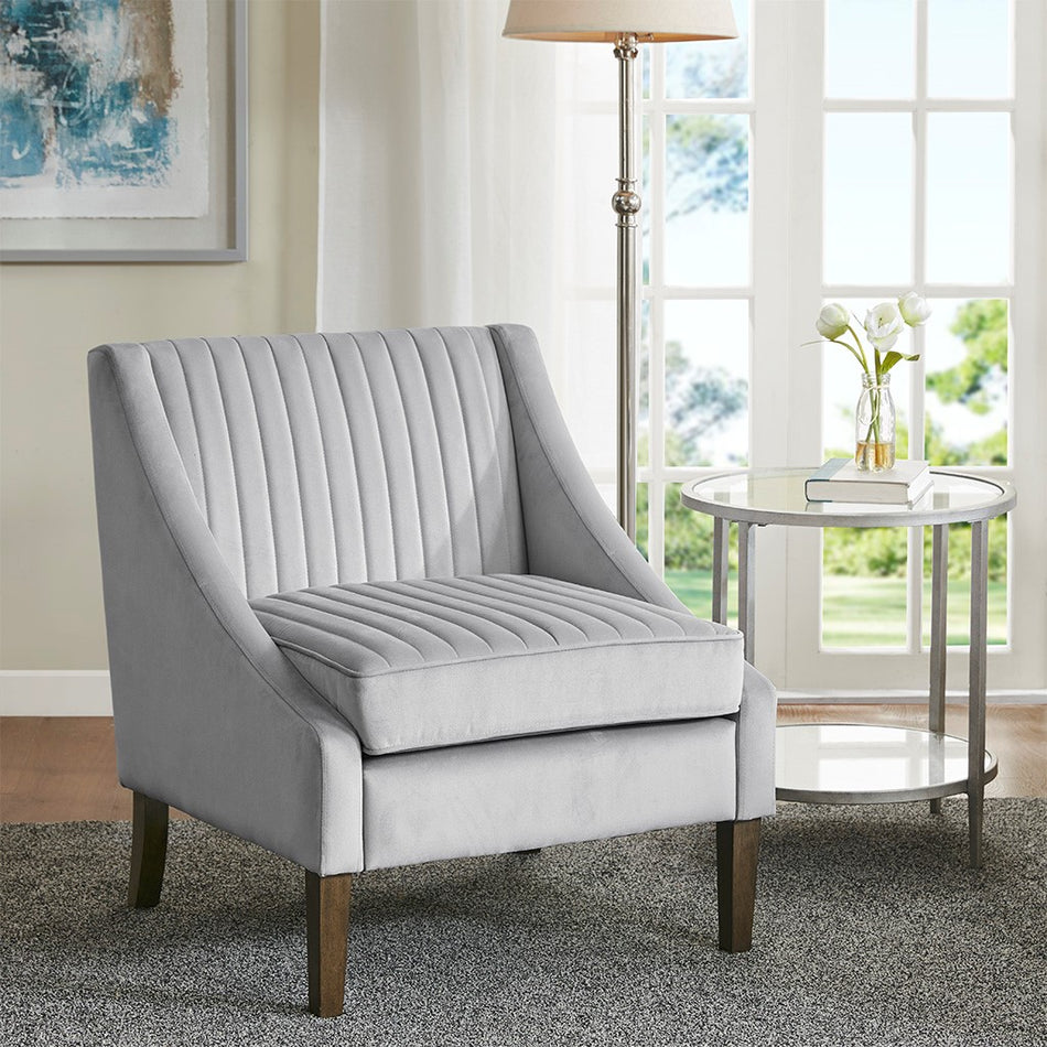 Madison Park Florian Upholstered Accent Chair - Light Gray 
