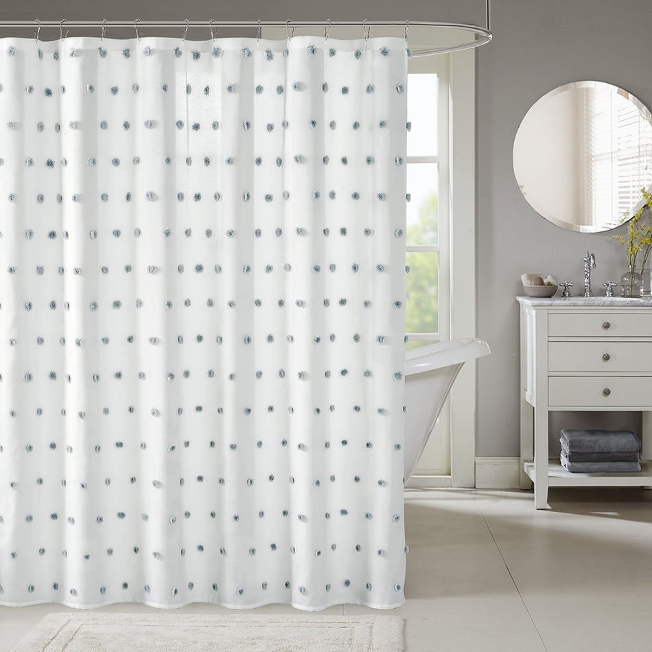Madison Park Sophie Shower Curtain - Dusty Blue - 72x72"