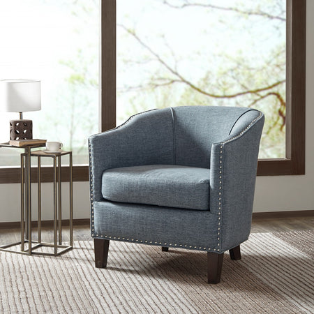 Madison Park Fremont Barrel Arm Chair - Slate Blue