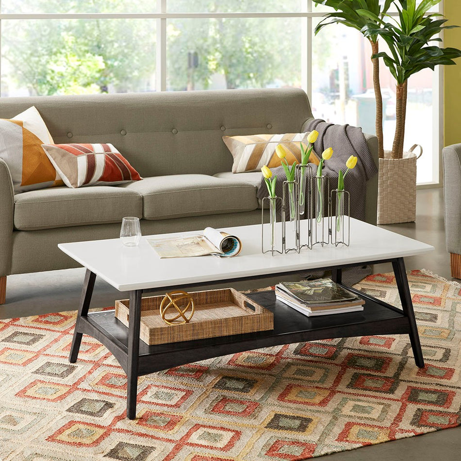 Madison Park Parker Coffee Table - Off White / Black 