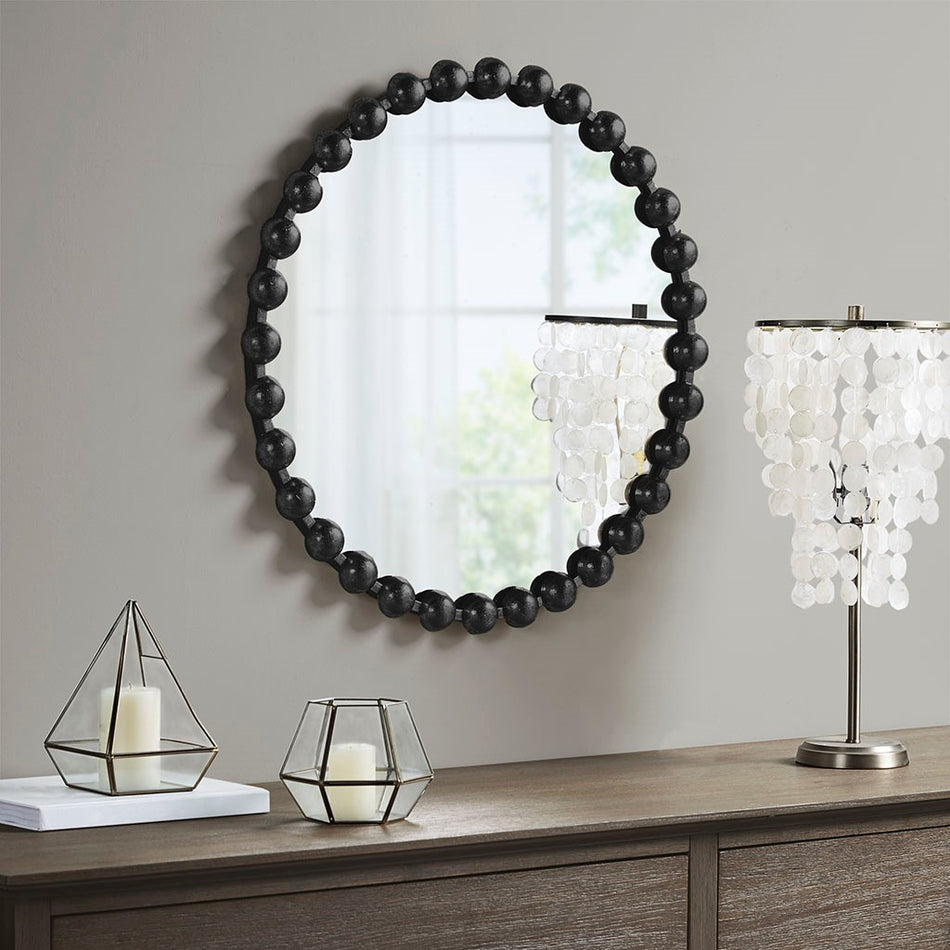 Marlowe Round Wall Decor Mirror - Black - 27" Dia